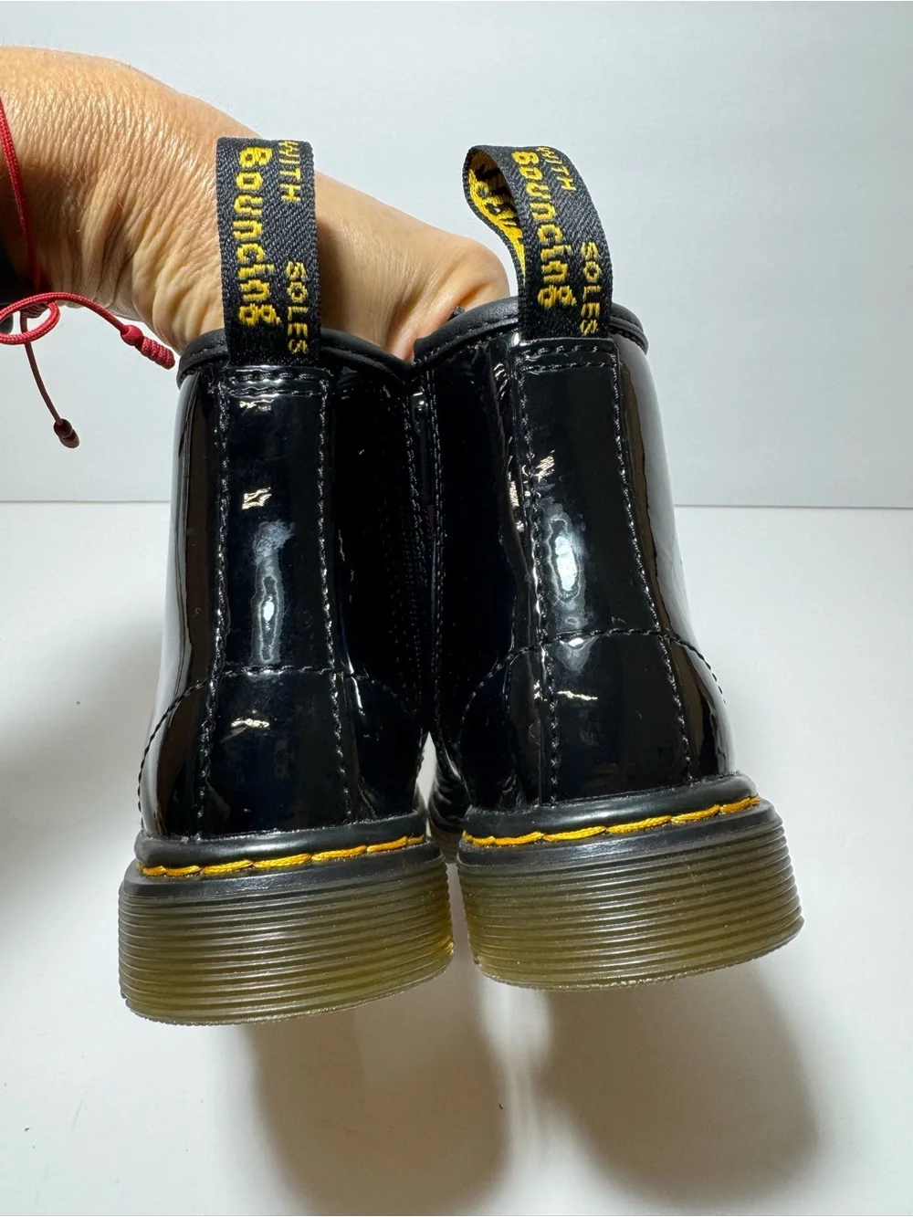 Dr. Martens TODDLER 1460 BLAK  PATENT LEATHER LACE UP BOOTS Size  8